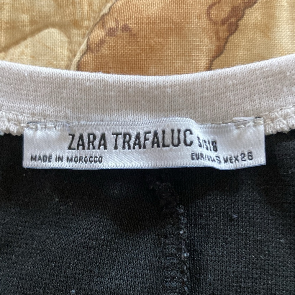 Zara Trafaluc bodycon midi dress small women’s black white stretch crew neck - Picture 3 of 6